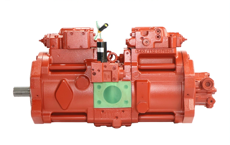 Hydraulic pump assembly for Hyundai R225-9, 265, and 275-9 excavators: K3V112DTP-9P12-12T (large inlet).