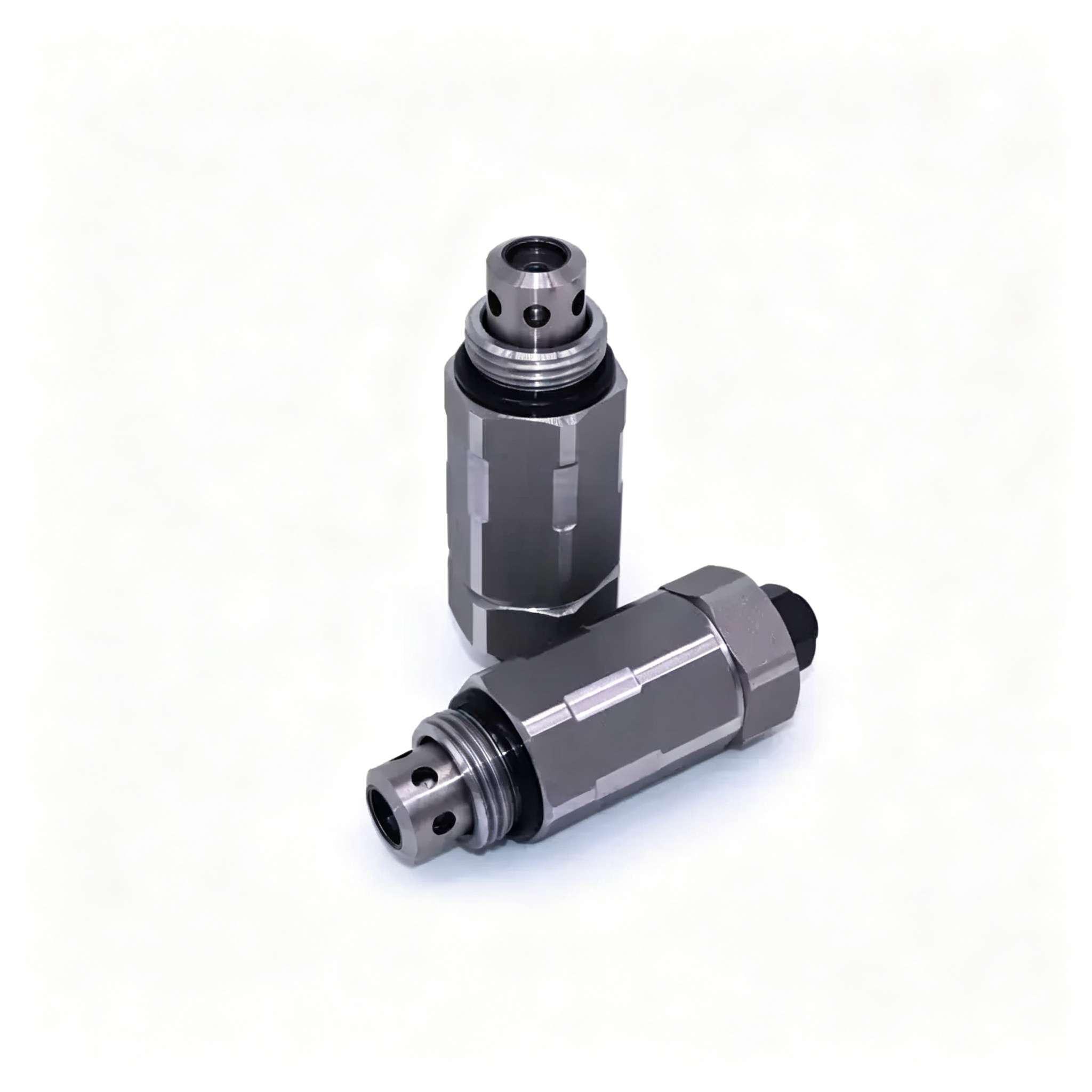 Excavator compatible with Caterpillar E120B/E200B main relief valve, main safety flow valve, and main cannon.