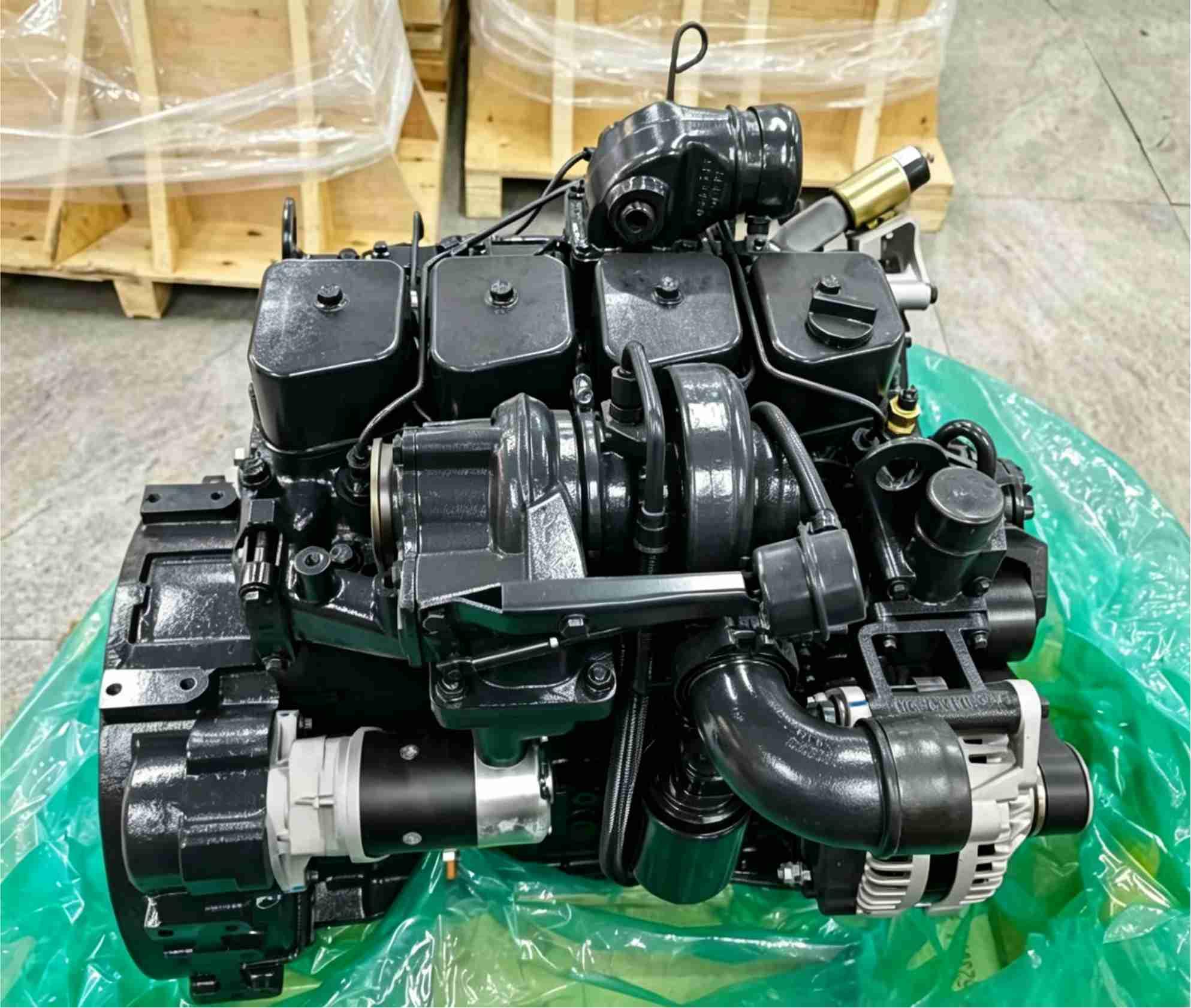 Hyundai R110-7 130-5 150-9 engine assembly, Cummins B3.9 four-piece set excavator parts.